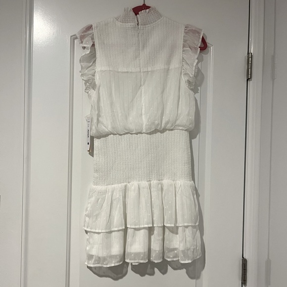 AQUA white smocked ruffle dress - Picture 5 of 5